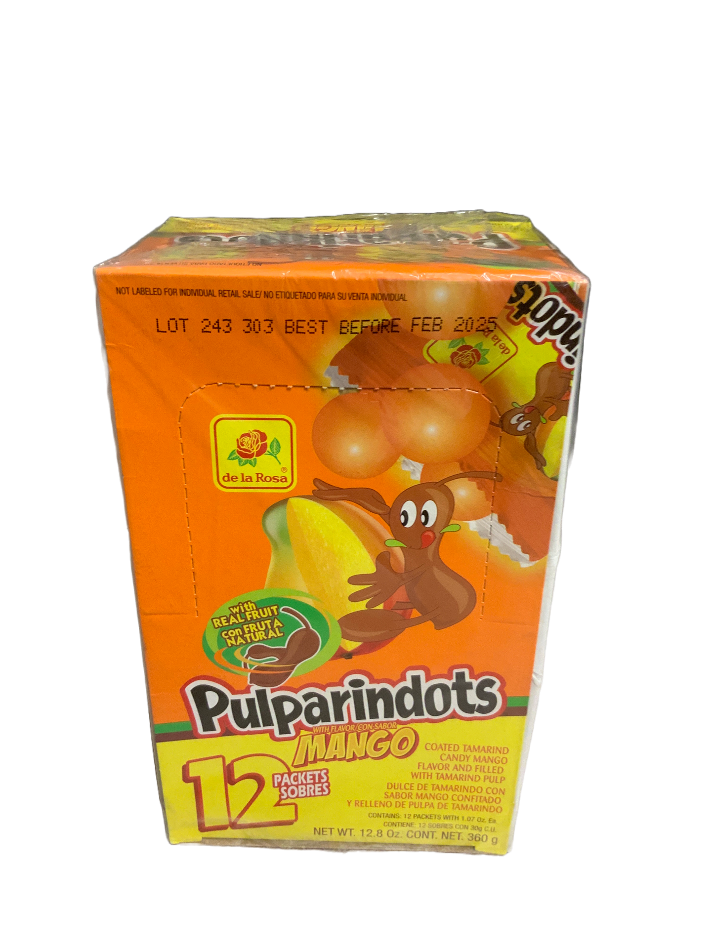 De La Rosa - Pulparindots Mango Flavored/Sabor a Mango 12 packets 360g