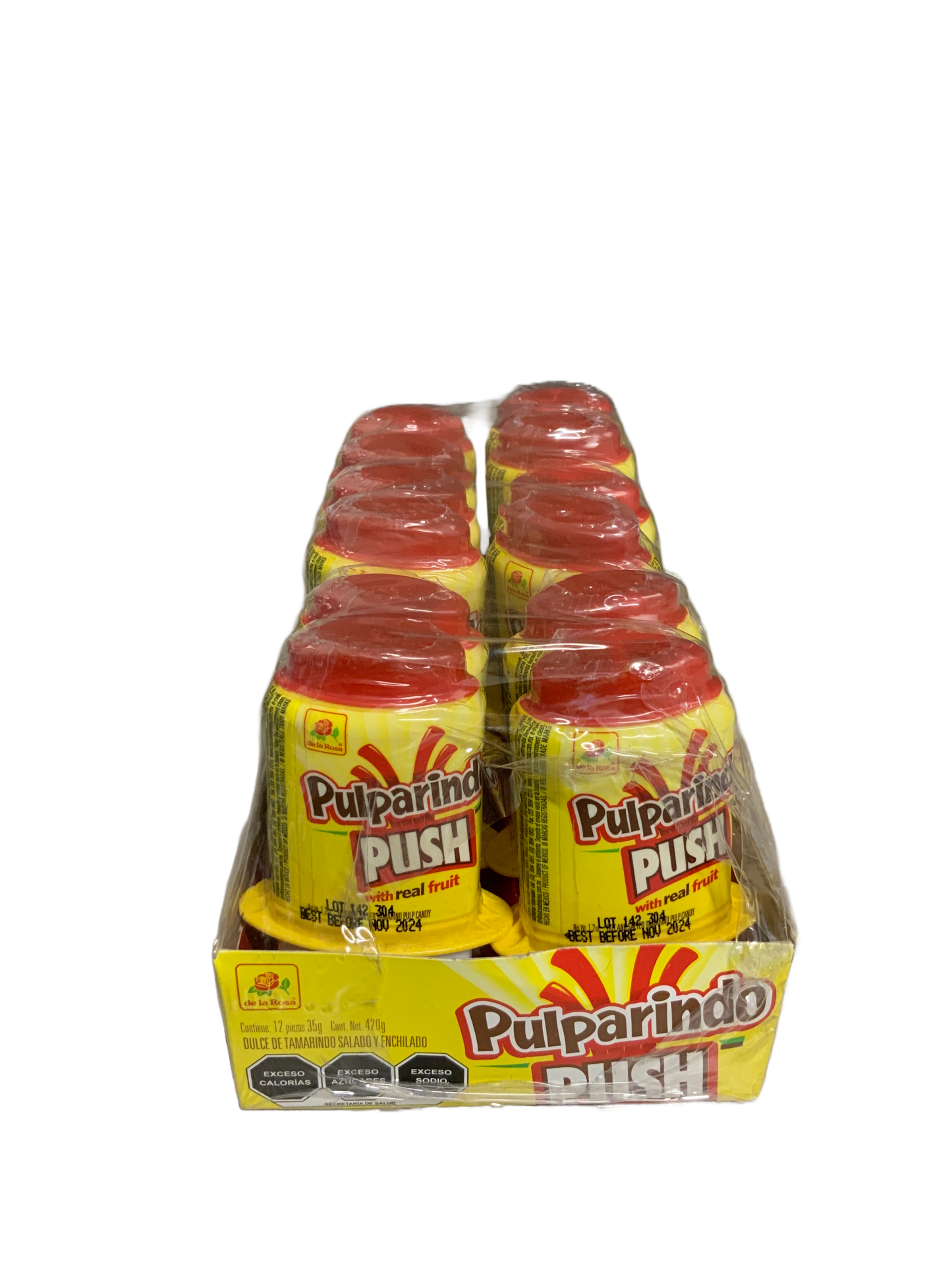 De La Rosa - Pulparindo Push Tamarind flavor/de tamarind 12ct 420g