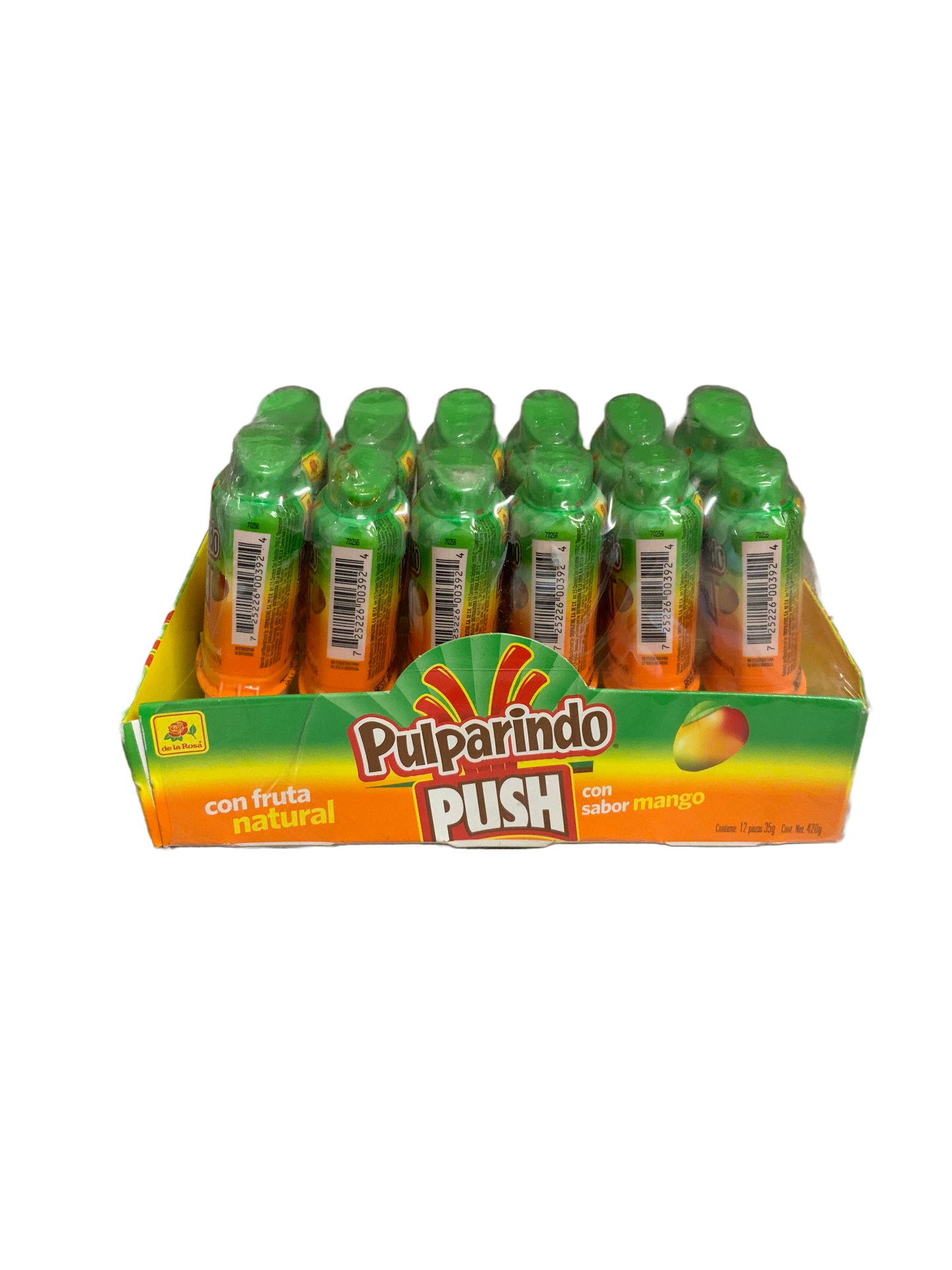 De La Rosa - Pulparindo Push Mango Flavor/Sabor mango 12ct 420g