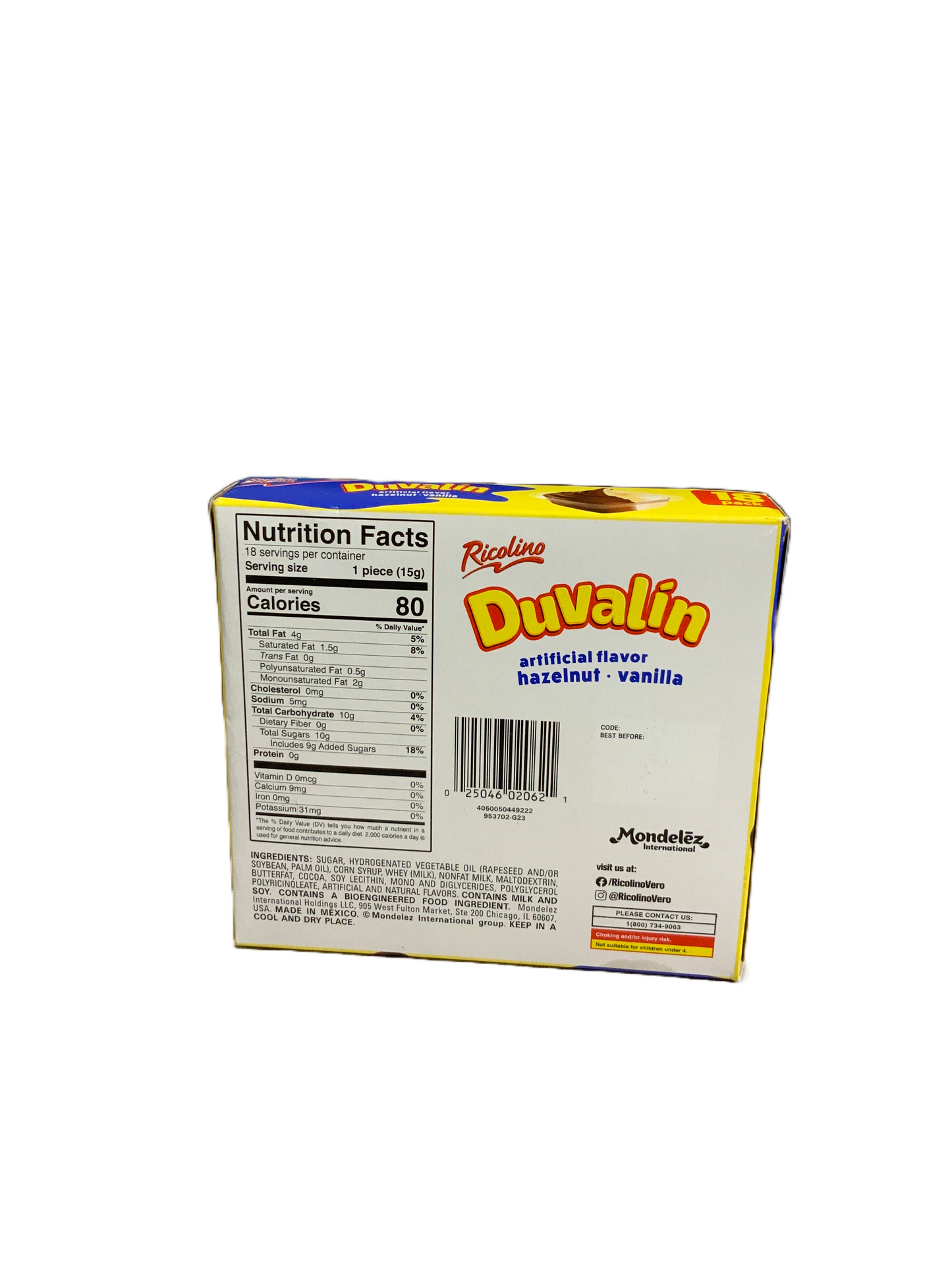 Ricolino - Duvalin Hazelnut and Vanilla 18ct 270g