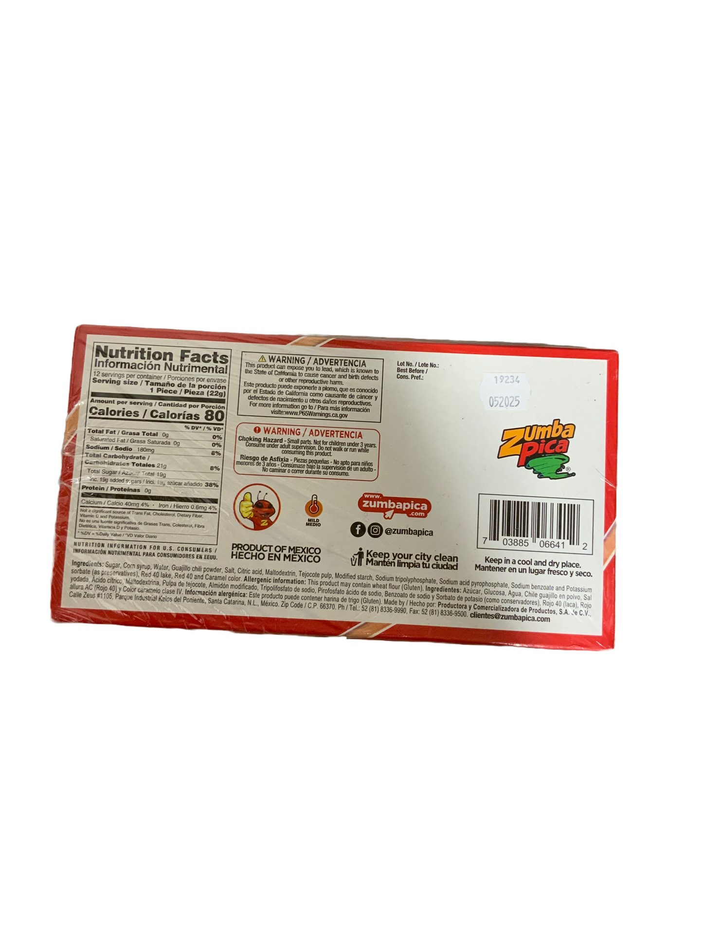 Zumba - Rica Chamoy 12pc 264g