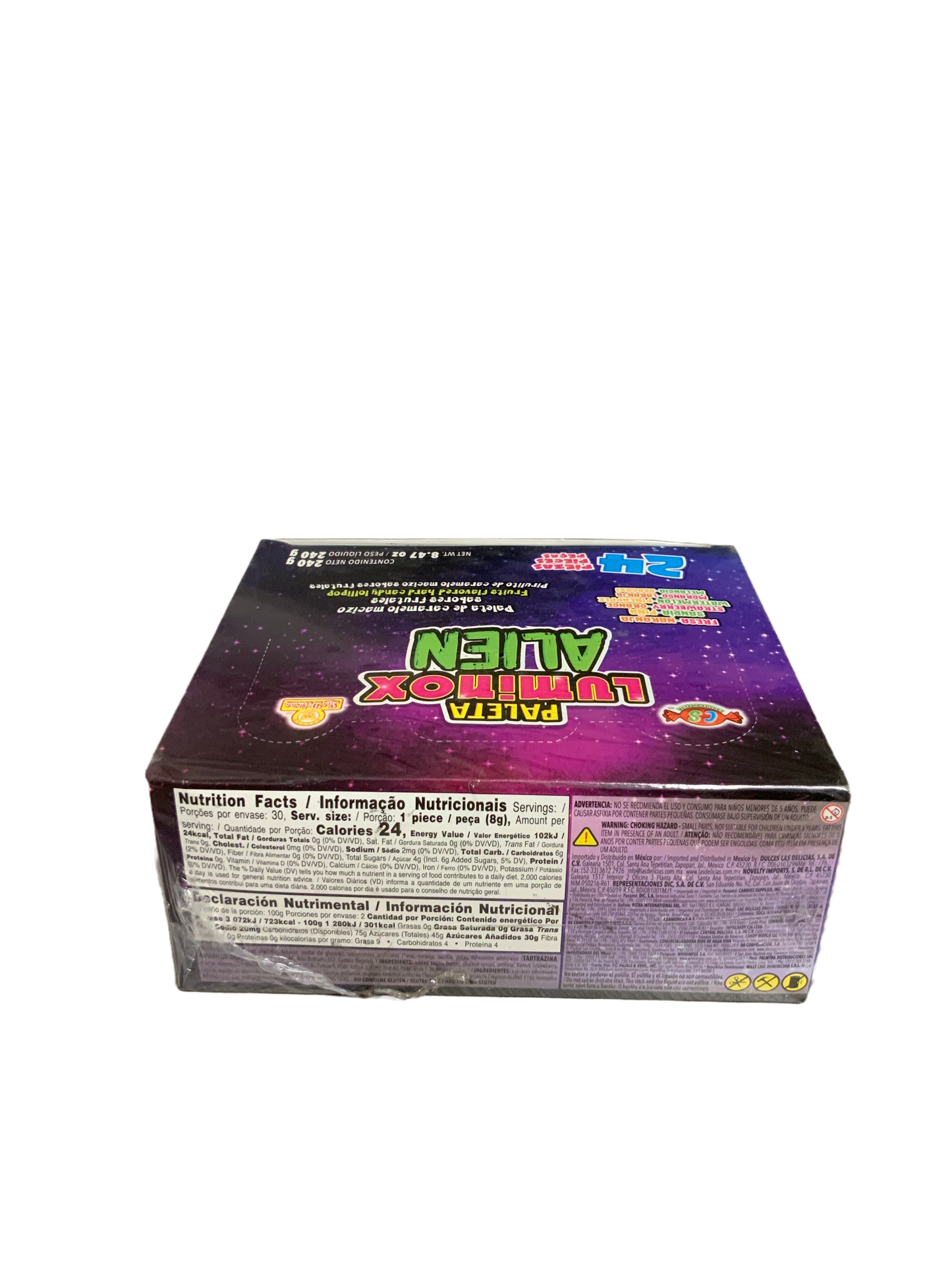 Las Delicias - Paleta Luminox Alien 24 pc 240g