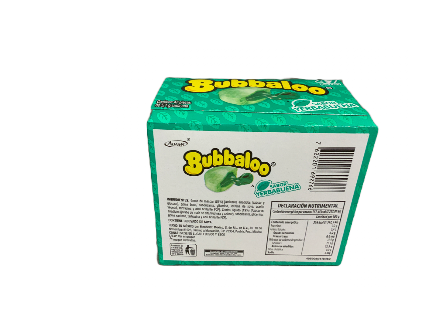 Bubbaloo - Sabor Yerbabuena 47pc 239.7g