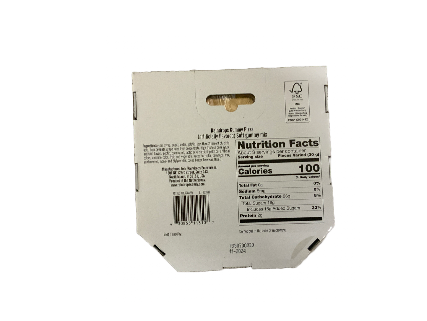 Raindrops - Gummy Pizza 1ct 85g