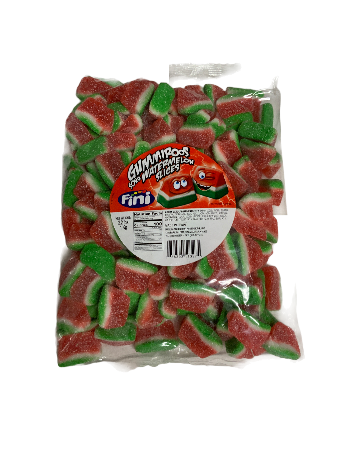Fini - Sour Watermelon Slices Gummiroos 2.2 Lbs