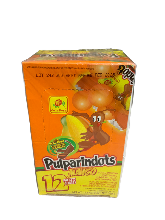 De La Rosa - Pulparindots Mango Flavored/Sabor a Mango 12 packets 360g