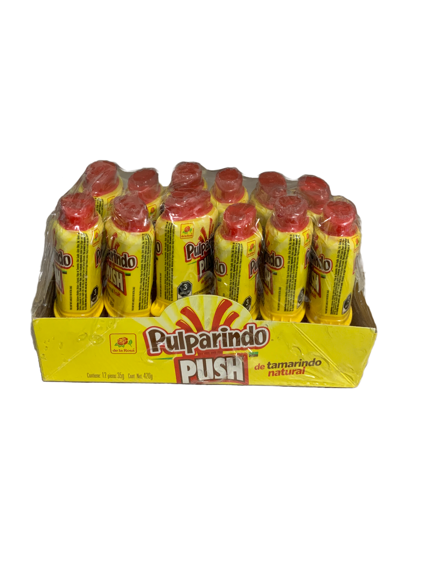 De La Rosa - Pulparindo Push Tamarind flavor/de tamarind 12ct 420g