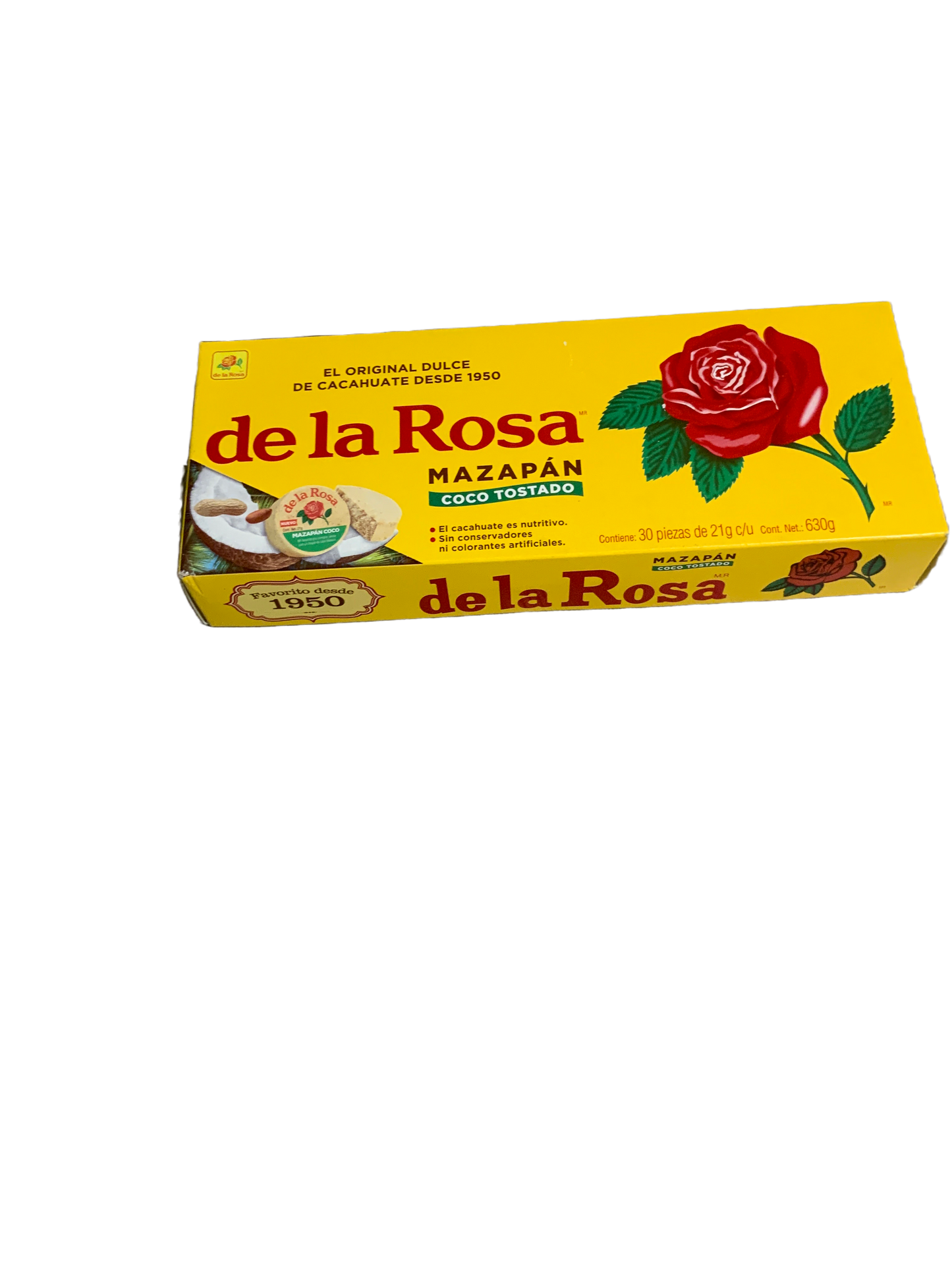 De La Rosa - Mazapan with toasted coconut/Mazapan con coco tostado 30pc 630g