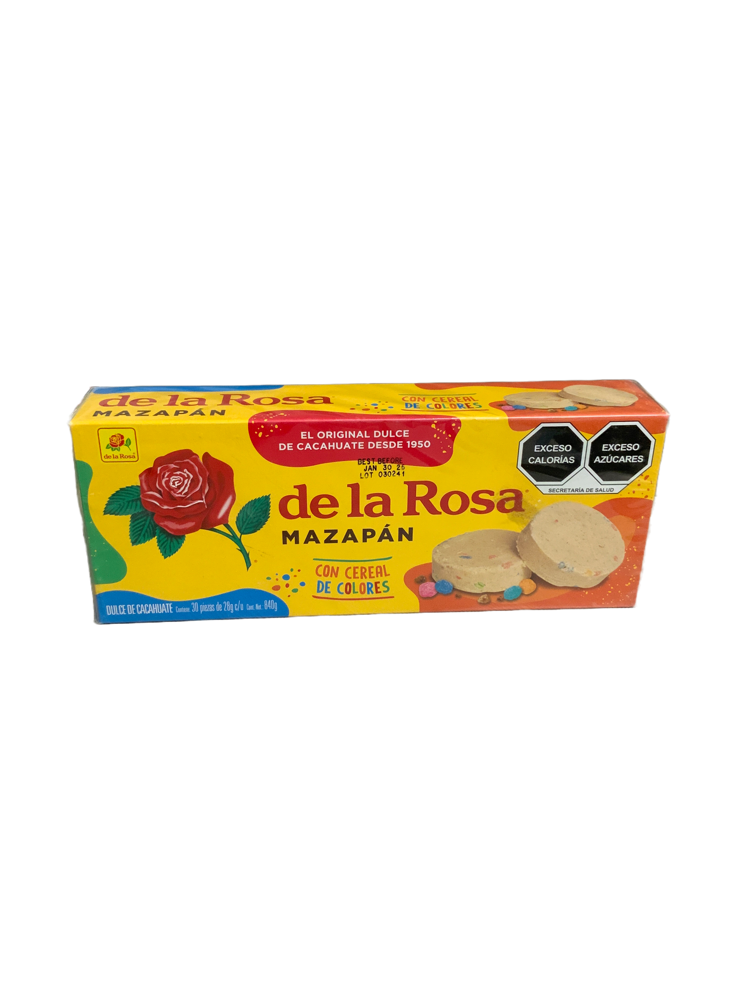 De La Rosa - Mazapan with colored cereal/Mazapan con cereal de colored 30ct 840g