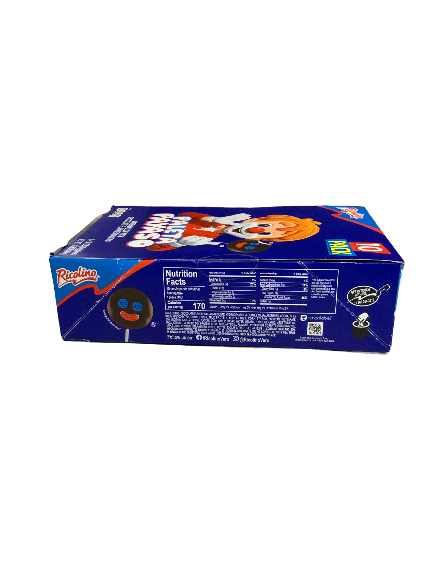 Ricolino - Paleta Payaso 10ct 450g