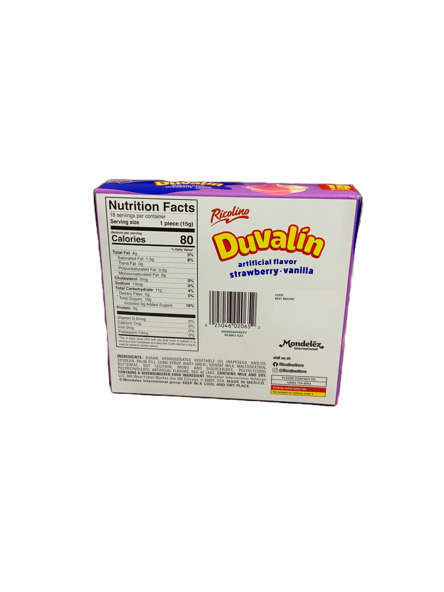 Ricolino - Davalin Strawberry and Vanilla 18ct 270g