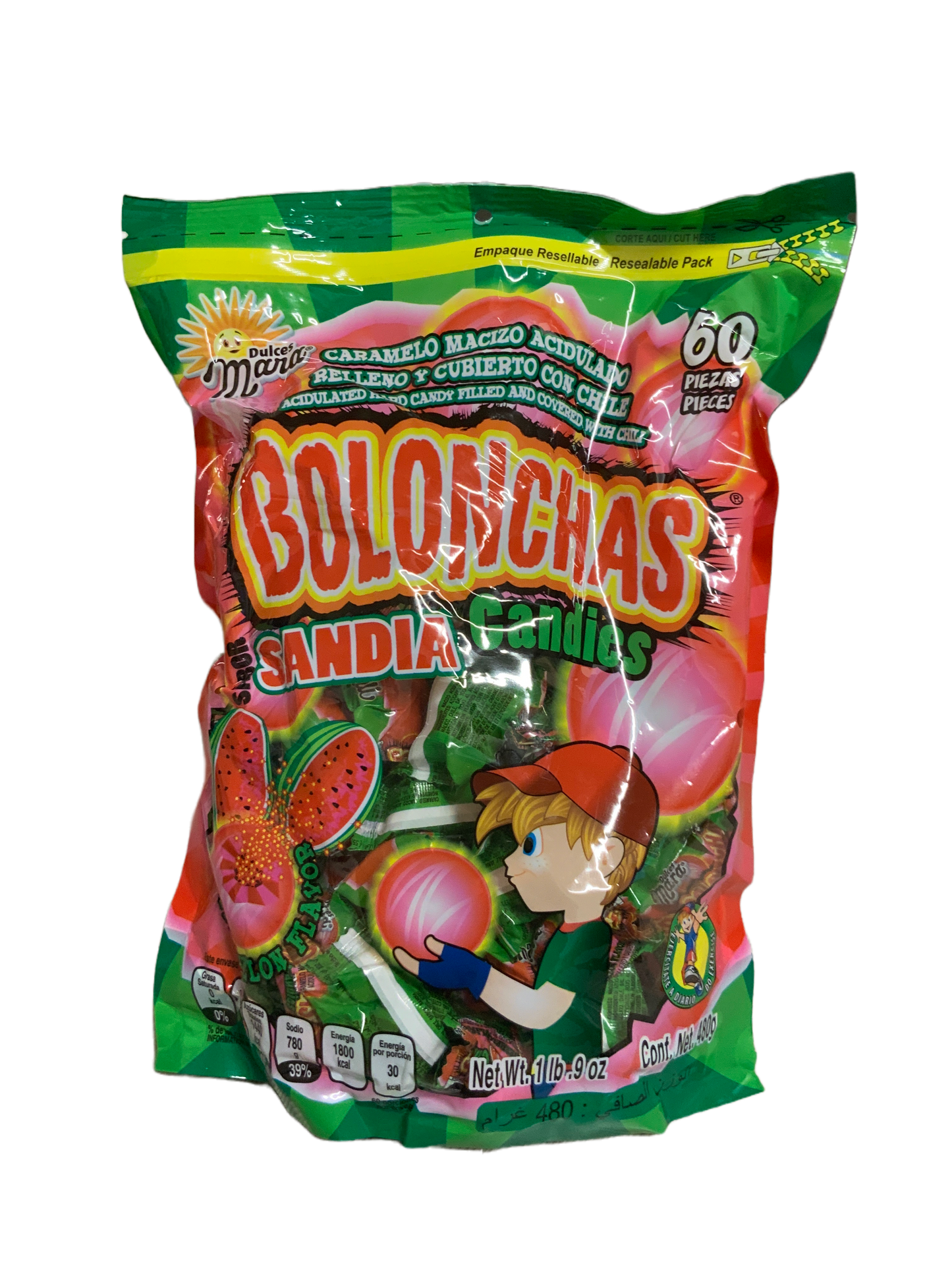 Dulces Mara - Bolonc-has Sandia/Watermelon 60 pc 480g