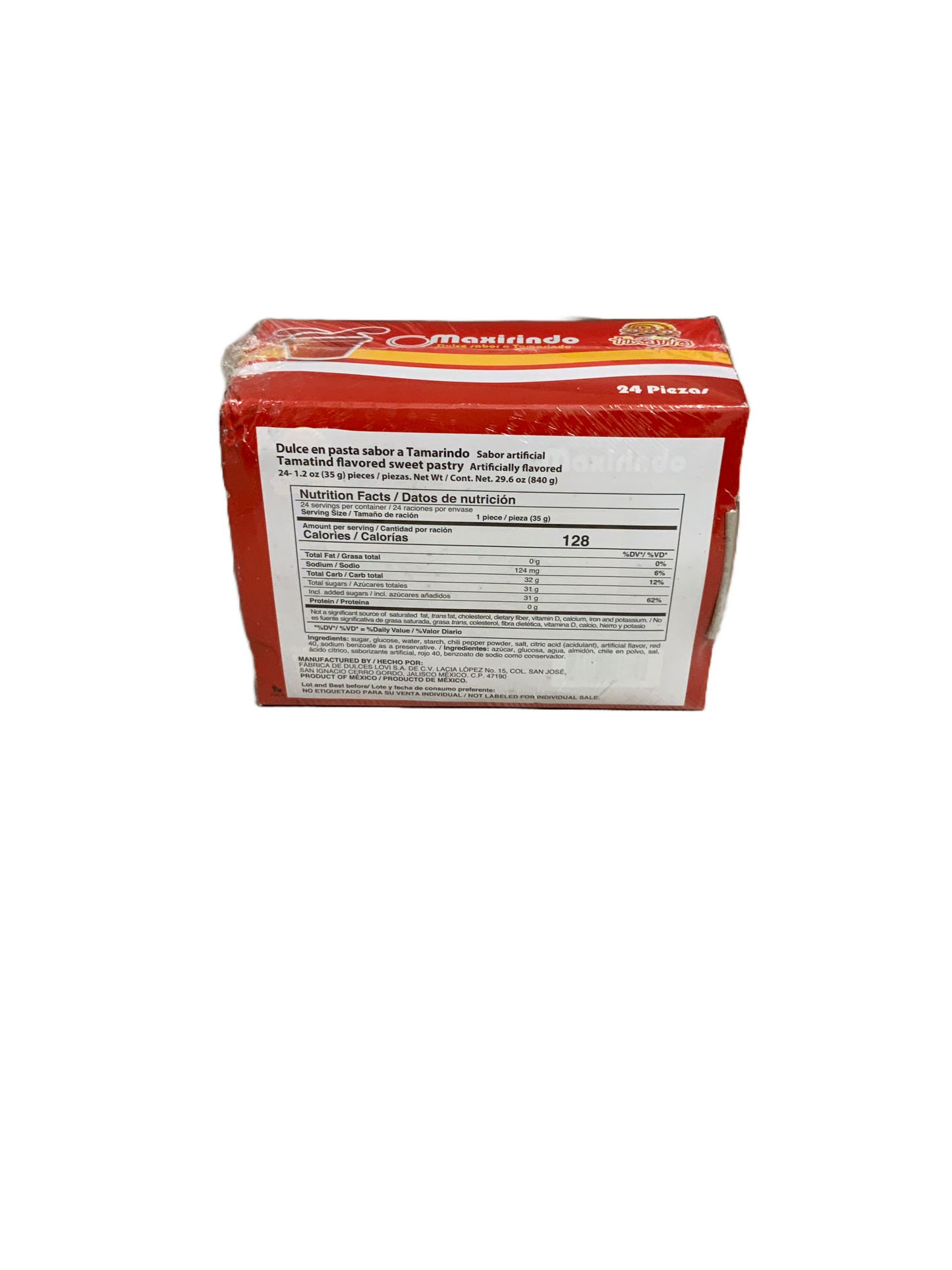 Tinajita - Maxirindo dulce Sabor Tamarindo 24 pc 840g