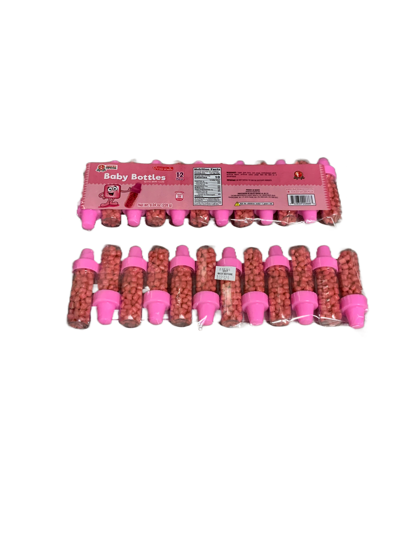 Dulces Tipicos - Baby Bottles With Mini Gum 12 pc 228g