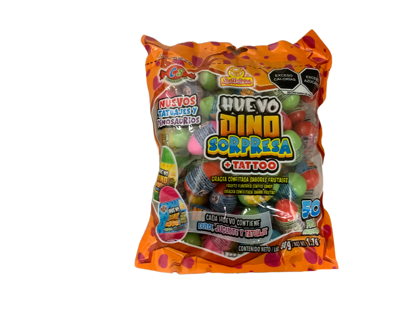 Las Delicias - Huevo Dino Sorpresa +Tattoo 50pc 1.76oz