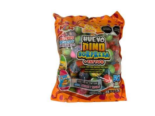Las Delicias - Huevo Dino Sorpresa +Tattoo 50pc 1.76oz