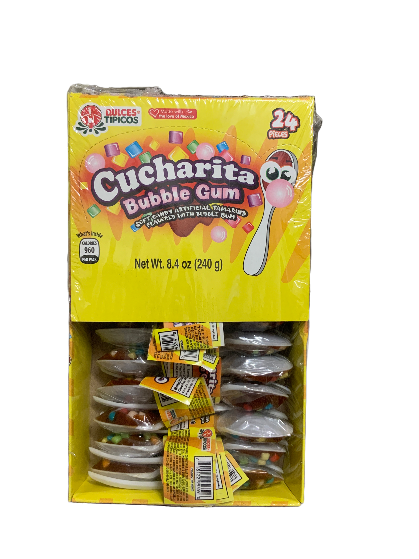 Dulces Tipicos - Cucharita Bubble Gum 24pc 240g
