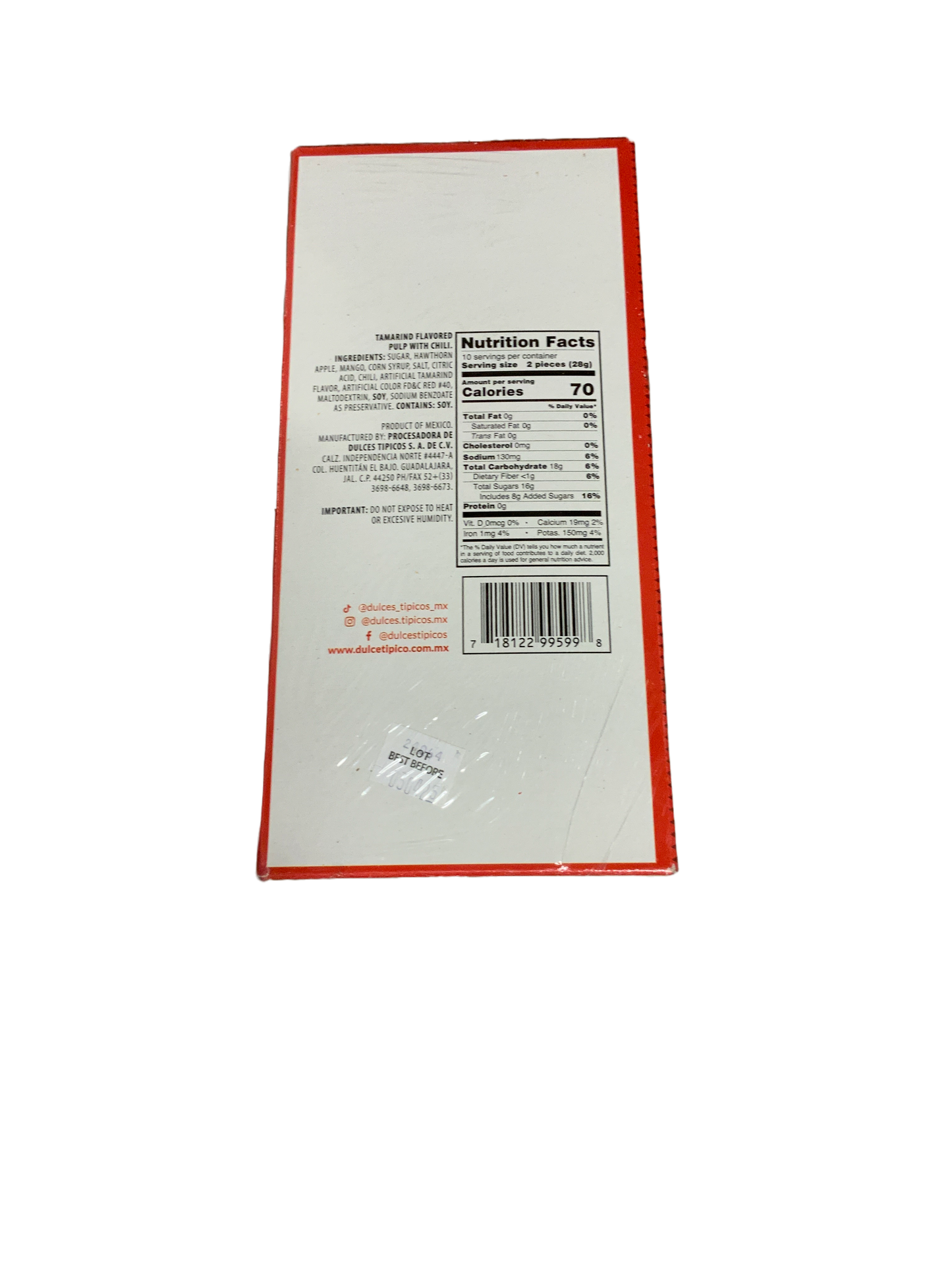 Dulces Tipicos - Tipirindo 20pc 280g