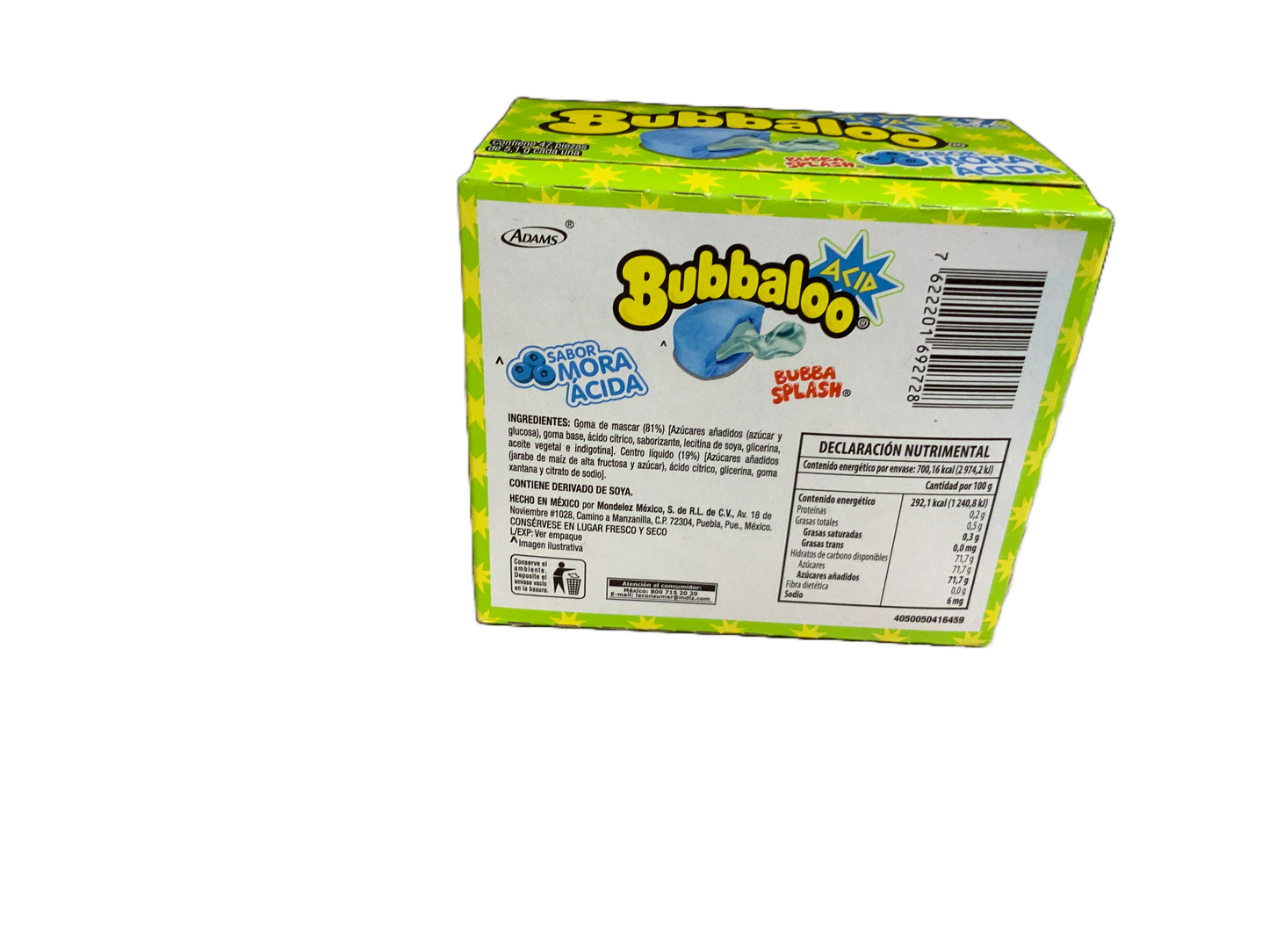Bubbaloo - Sabor Mora Acida 47pc 239.7g