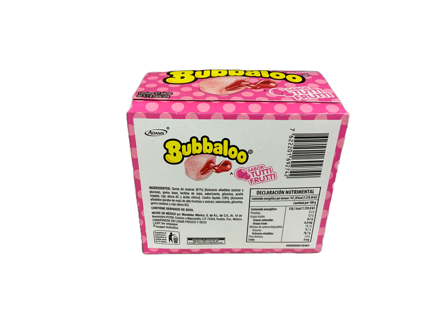 Bubblaloo - Sabor Tutti Fruti 47ct 239.7g
