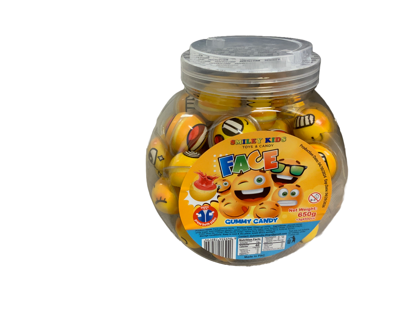 Smiley Kids - Face Gummy Candy 50ct 650g