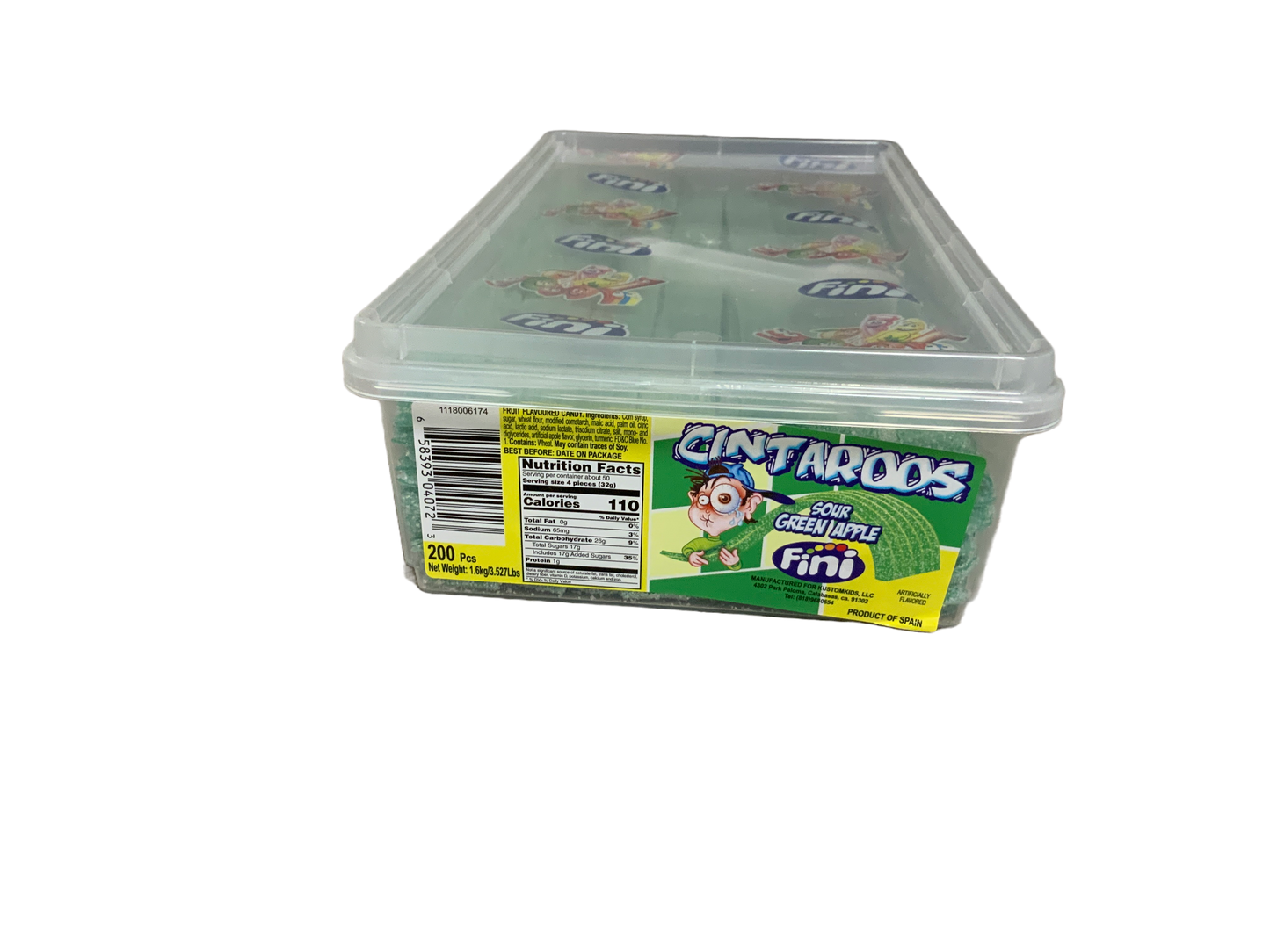 Fini - Cintaroos Sour Green Apple 200pc 3.527Lbs