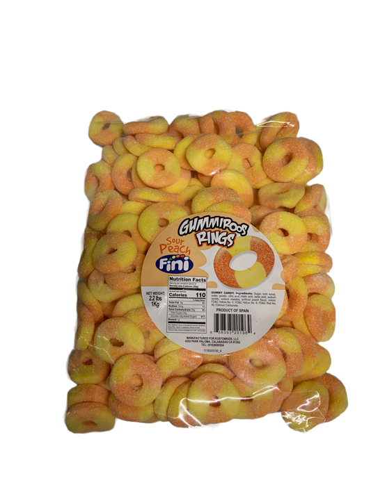 Fini - Sour Peach Gummiroos 2.2 Lbs