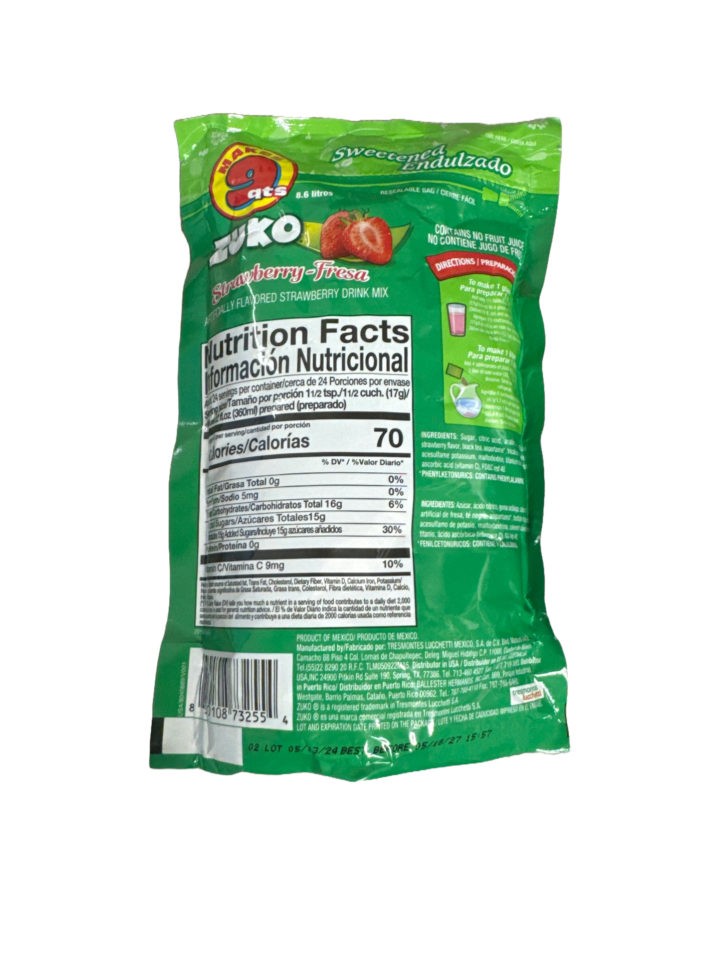 Zuko Strawberry-Fresa: 400g