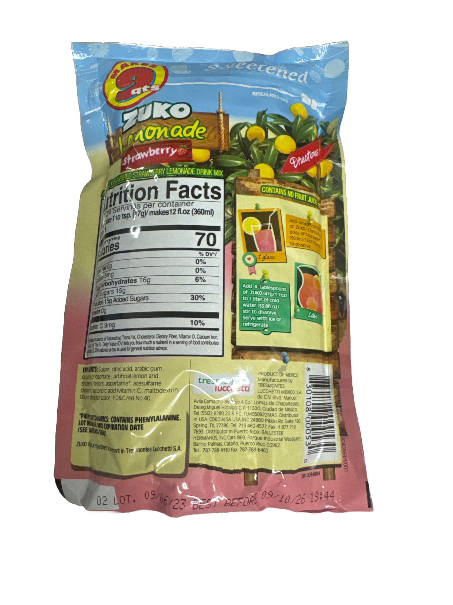 Zuko Strawberry Lemonade: 400g