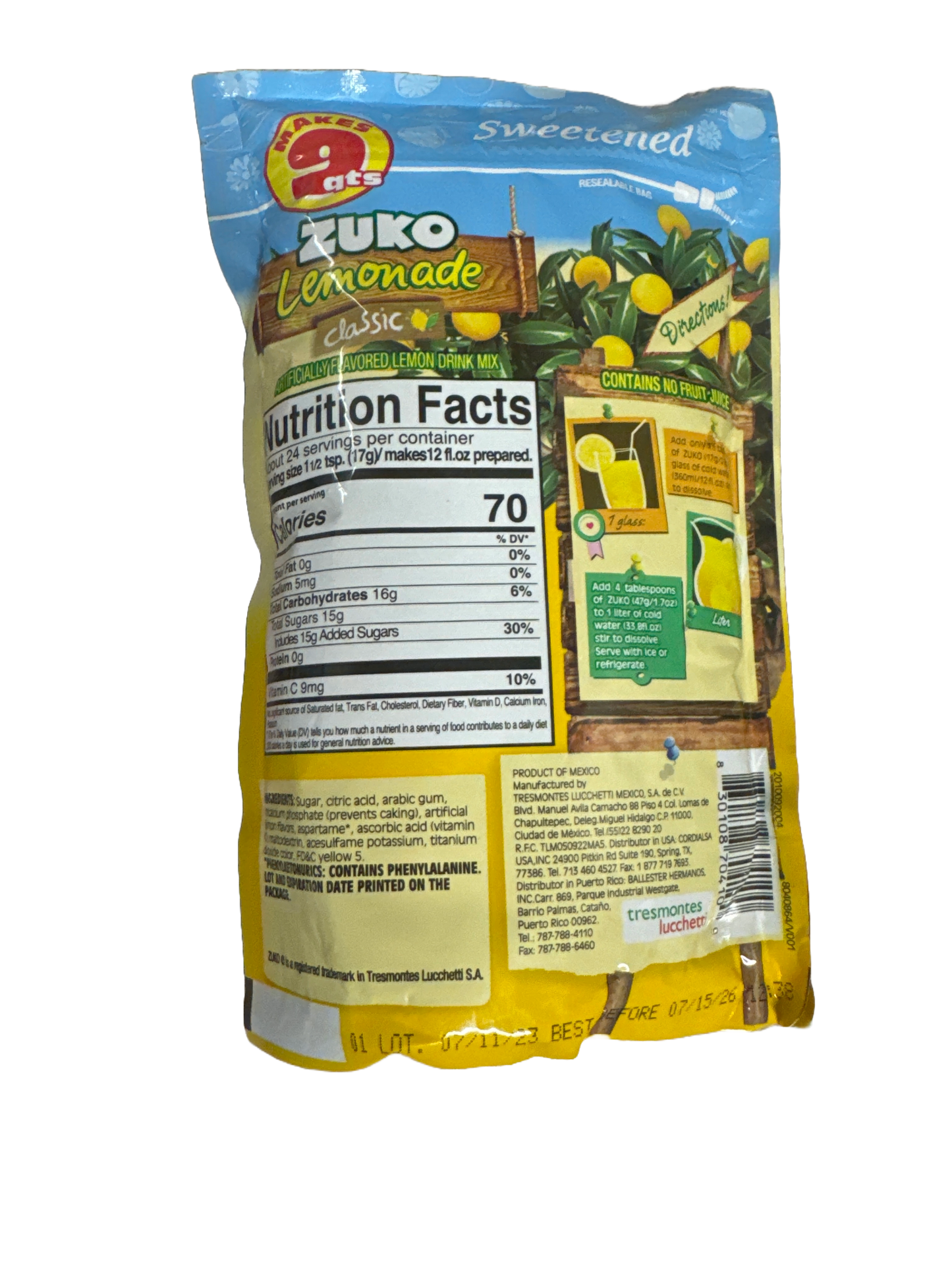 Zuko Classic Lemonade: 400g